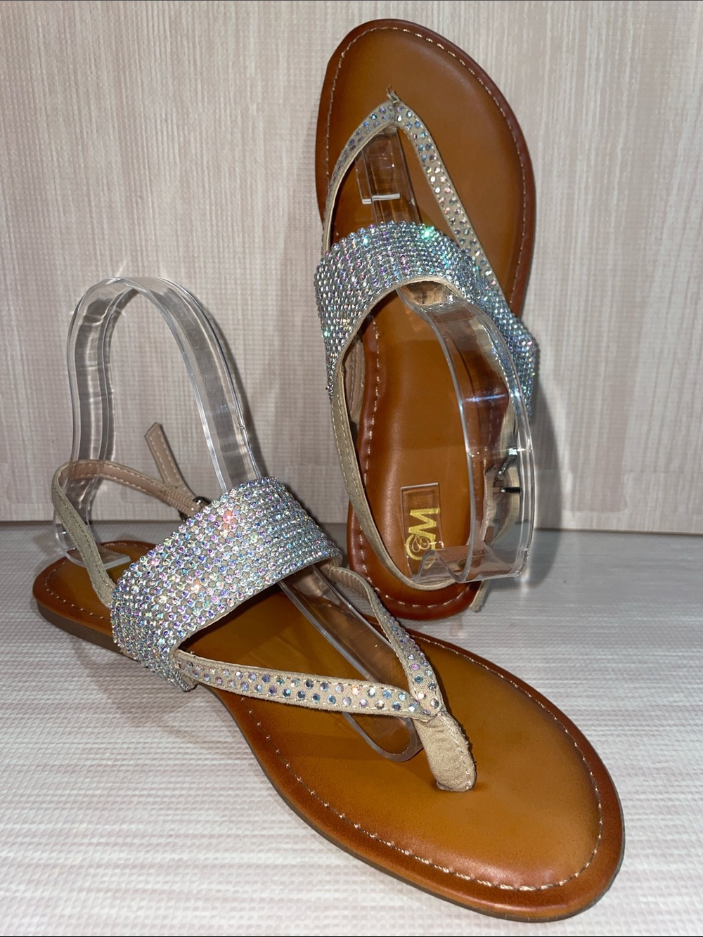 C&M Rhinestone Strappy Sandals